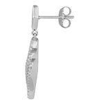 Sterling Silver Flame CZ Dangle Earrings