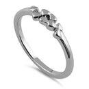 Sterling Silver Floating Hearts Ring