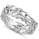 Sterling Silver Floral Band Ring