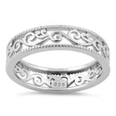 Sterling Silver Floral Band Ring