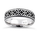 Sterling Silver Floral Pattern Ring