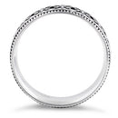 Sterling Silver Floral Pattern Ring