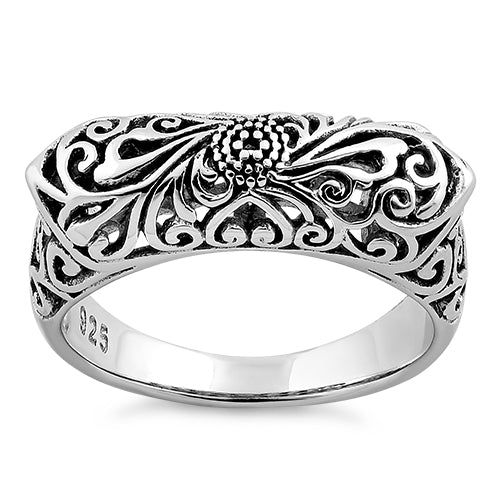 Sterling Silver Floral Statement Ring