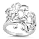 Sterling Silver Floral Swirls Ring