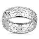 Sterling Silver Flower Band Ring