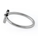 Sterling Silver Flower Cross Ring