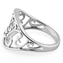 Sterling Silver Flower & Curly Vines Ring