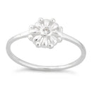 Sterling Silver Flower CZ Ring