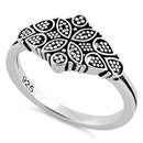 Sterling Silver Flower Dotted Ring