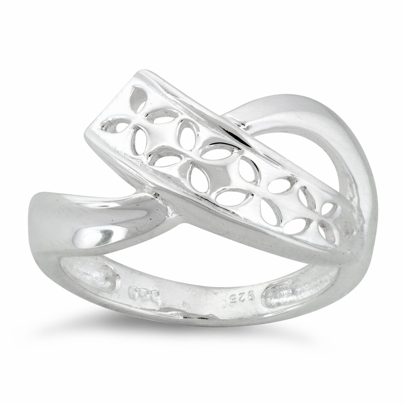 Sterling Silver Flower Freeform Ring