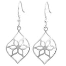 Sterling Silver Flower Hook Earrings