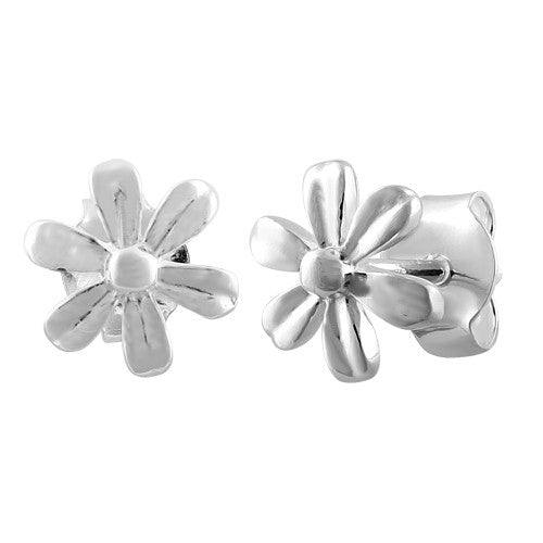 Sterling Silver Flower Petal Earrings