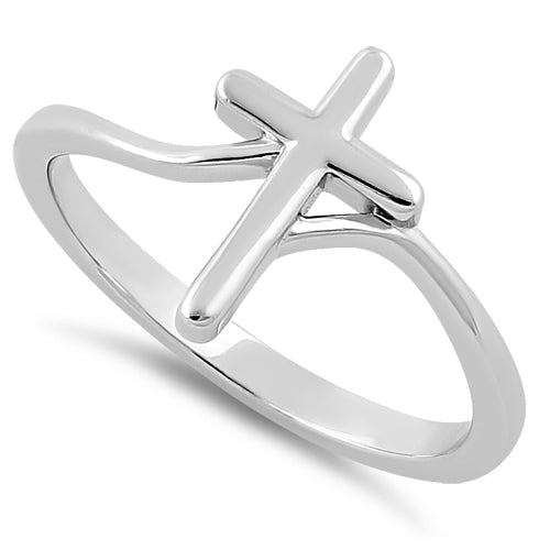 Sterling Silver Fluid Cross Ring