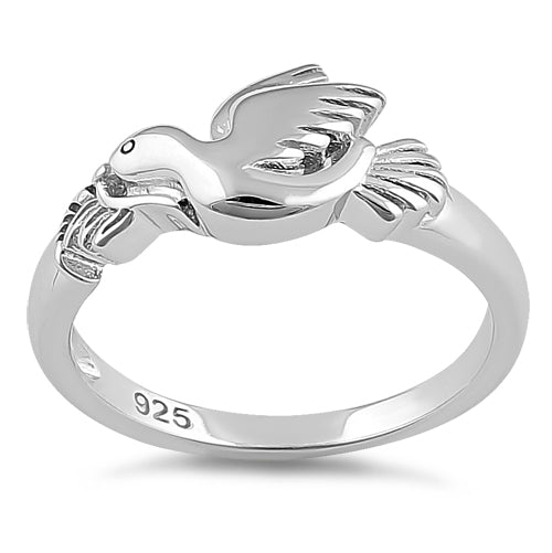 Sterling Silver Flying Dove Ring