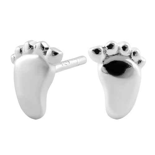Sterling Silver Foot Earrings
