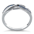 Sterling Silver Free Form Blue CZ Ring