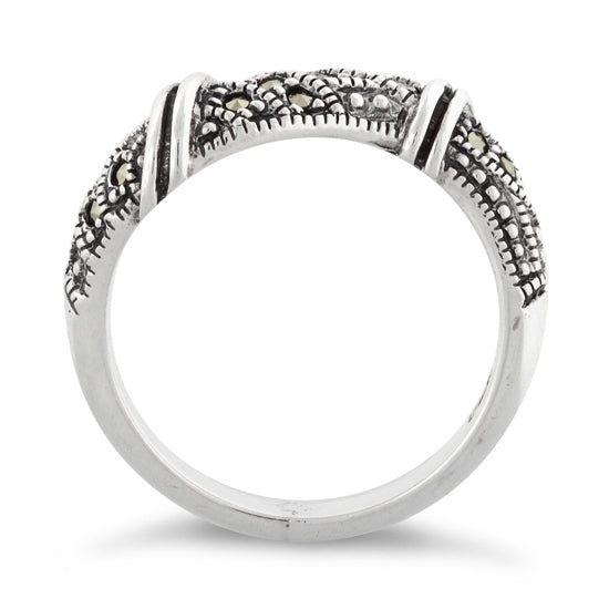 Sterling Silver Free-form Marcasite Ring