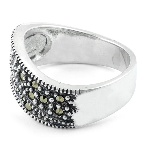 Sterling Silver Freeform Marcasite Ring