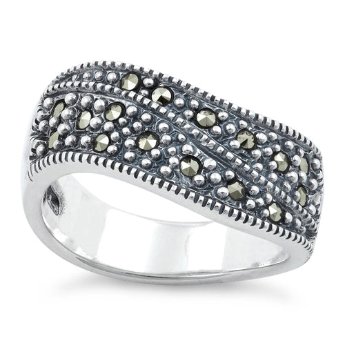 Sterling Silver Freeform Marcasite Ring