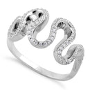 Sterling Silver Freeform Wavy CZ Ring