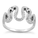 Sterling Silver Freeform Wavy CZ Ring