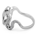 Sterling Silver Freeform Wavy CZ Ring
