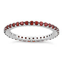 Sterling Silver Garnet Eternity CZ Ring