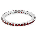 Sterling Silver Garnet Eternity CZ Ring