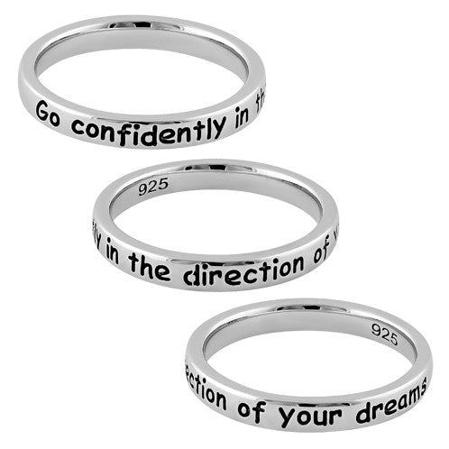 Sterling Silver "Go confidently in the direction of your dreams" Ring