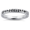 Sterling Silver "Granddaughter, I'm so glad you're mine" Ring