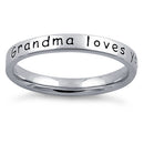 Sterling Silver "Grandma Loves You With All Her Heart" Ring