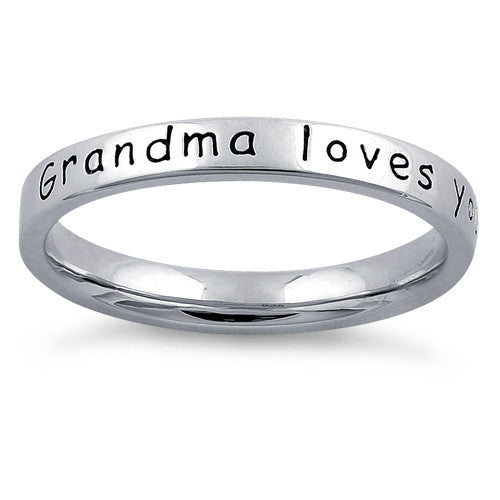 Sterling Silver "Grandma Loves You With All Her Heart" Ring