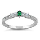 Sterling Silver Emerald CZ Ring