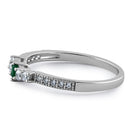 Sterling Silver Emerald CZ Ring