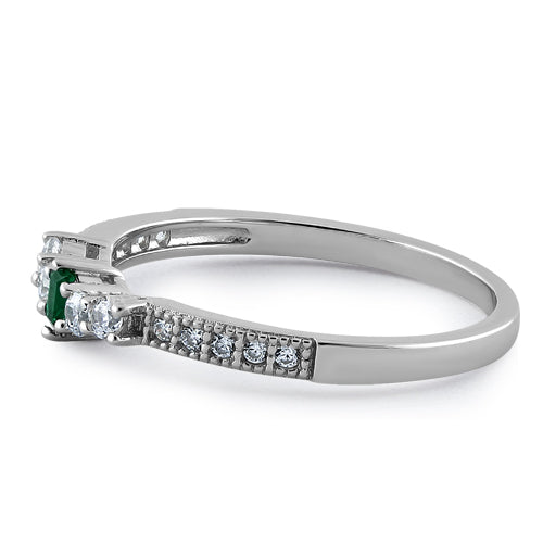 Sterling Silver Emerald CZ Ring