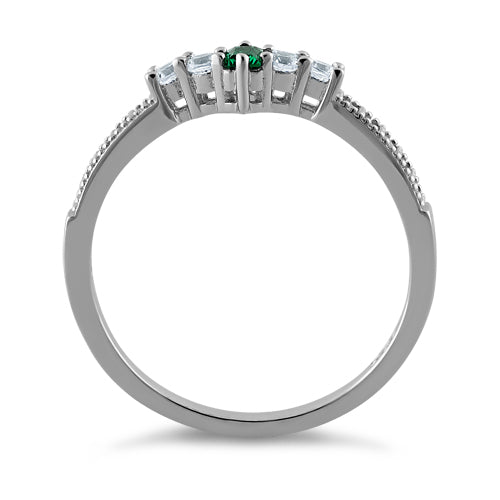 Sterling Silver Emerald CZ Ring