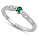 Sterling Silver Emerald CZ Ring