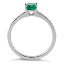 Sterling Silver Emerald Radiant Cut CZ Ring