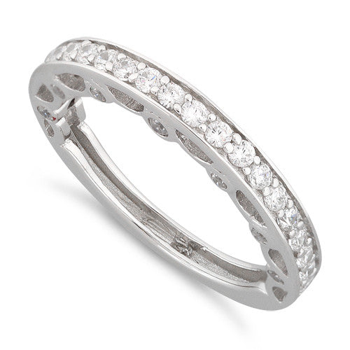 Sterling Silver Half Eternity Clear CZ Ring