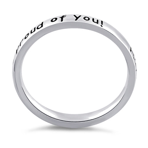 Sterling Silver "Happy Graduation! We're so proud of you!" Ring