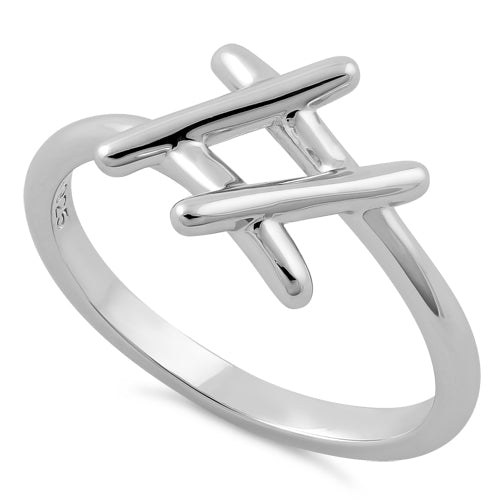 Sterling Silver Hashtag Ring