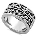 Sterling Silver Heart Bali Ring