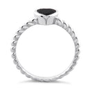 Sterling Silver Heart Black CZ Ring
