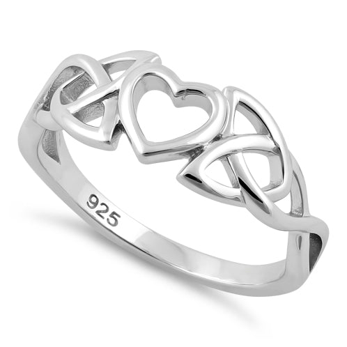 Sterling Silver Heart Celtic Ring