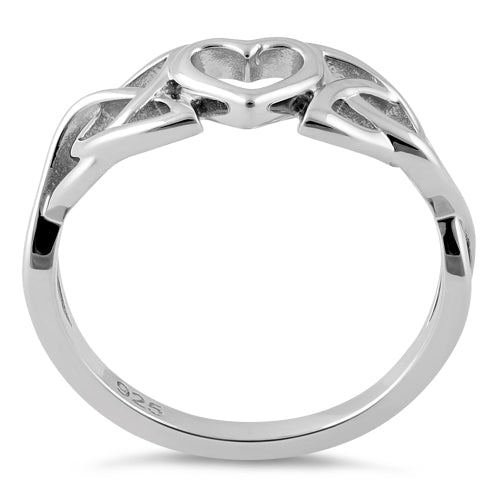 Sterling Silver Heart Celtic Ring