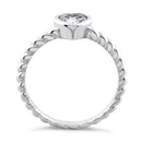 Sterling Silver Heart Clear CZ Ring