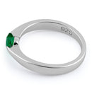 Sterling Silver Heart Emerald CZ Ring