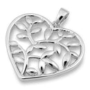 Sterling Silver Heart Leaf Pendant