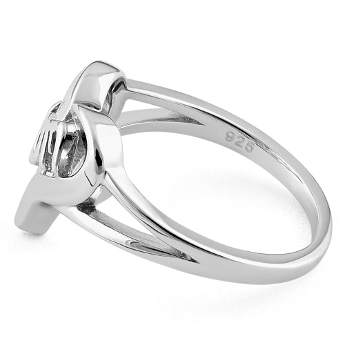 Sterling Silver Heart Mom Ring
