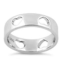 Sterling Silver Heart Pattern Eternity Ring